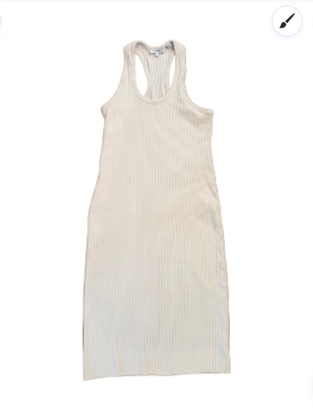 Vince off white ribbed racerback midi knit tank dress M